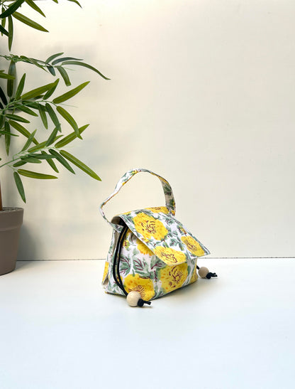 Marigold Cotton Mini Karrier Makeup Pouch