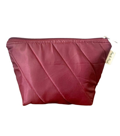 Women Solid Cosmetic Pouch / Travel makeup pouch / Travel organizer(Maroon)